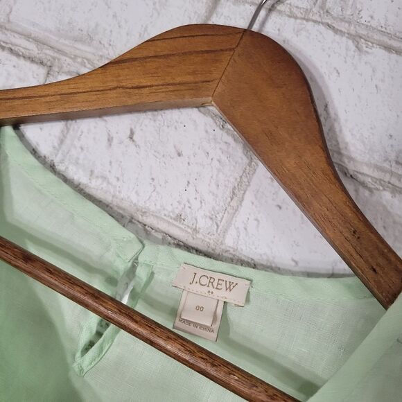 J Crew light green linen top - Picture 7 of 13